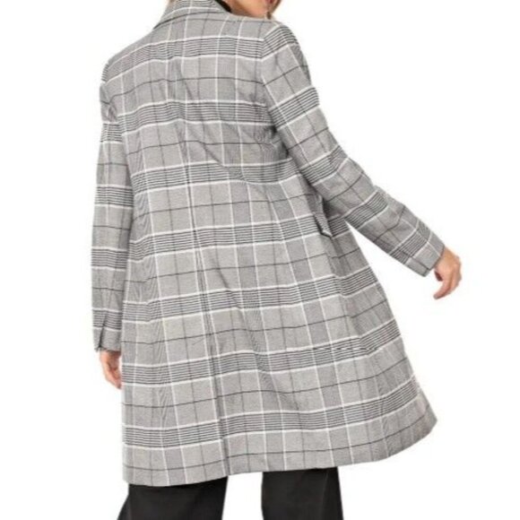 Banana Republic Womens XS Black White Glenplaid Two Button Coat - Picture 4 of 12
